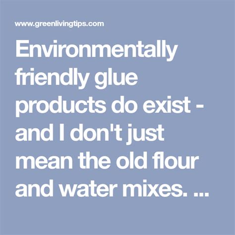 How do you make eco friendly glue?